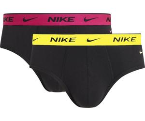 Boxer sportivi da uomo Nike Everyday Cotton Stretch Brief 2P - black/laser fuchsia/light laser orange - Nero (S)