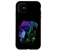 Boxer tedesco con cuffie da DJ e occhiali da sole Custodia per iPhone 11