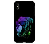 Boxer tedesco con cuffie da DJ e occhiali da sole Custodia per iPhone XS Max