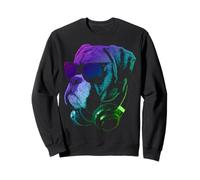 Boxer Tedesco con Cuffie da DJ e Occhiali da Sole Felpa