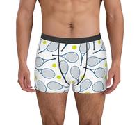 Boxer Tennis Rackets And Balls Print Boxer Uomo Elasticizzati Aderenti Mutande per L'Uso Quotidiano L