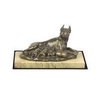 Boxer Tipo 2 - Figura Con Cane Su Sandigem Marmo Art Dog