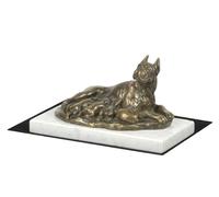 Boxer Tipo 2 - Figura Con Uno Cane Su Bianco Marmo Art Dog