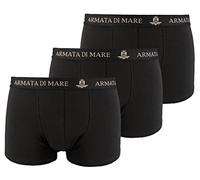 Boxer Uomo Armata di Mare Tg 4/M-5/L-6/XL-7/XXL con elastico a vista GT103 (7/XXL IT Uomo 48 EU, Nero)