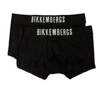 Boxer Uomo Bikkembergs Confezione 2 Boxer Cotone elesticizzato Elastico a Vista Underwear Articolo BKK1UTR10BI bi-Pack Trunks, Black, S - EU S - US XS - FR 2