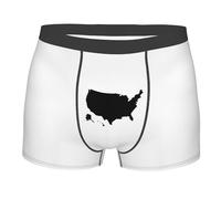 Boxer Uomo Comodi Boxer da Uomo United States Map Resistente Pantaloncini per Uomini L'Uso Quotidiano S