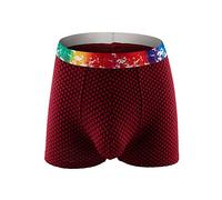 Boxer Uomo con Cintura Arcobaleno Europa e Stati Uniti Grandi Stampato Biancheria Intima Costume da Bagno Boxer per Adulti Corsa Intimo Uomo, Colore: rosso, L