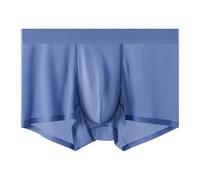 Boxer Uomo Cotone - Mutande da Uomo Slip da Uomo con Fodera in Seta Naturale Elasticizzata Color Nudo a Vita Media con Fodera in Seta Naturale (Dark Blue XXXL)