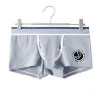 Boxer Uomo Cotone Strisce Traspiranti (Grigio 2XL)