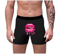 Boxer Uomo Cotone, Uomo con Stampa 3D Labbra Moda e personalità Unica per Un Audace