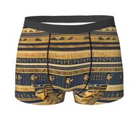 Boxer Uomo Egyptian Pharaonic Frescoes Printed Boxer da Uomo Resistente Traspirante Intimo Maschile per Uomini Sportivi Mutande,XL