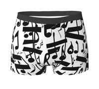 Boxer Uomo Elasticizzati Boxer da Uomo Black Music Note Print Resistente Trunks per L'Uso Quotidiano Sportivi XL