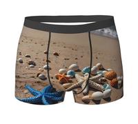 Boxer Uomo Elasticizzati Boxer da Uomo Starfish Beach Printed Comodi Mutande per Sportivi Uomini L