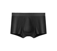 Boxer Uomo Elasticizzato Cotone - Mutande Uomo Microfibra da uomo in lattice organico con supporto per marsupi comodo e traspirante senza cuciture con angolo piatto biancheria intima da uomo (Black L)