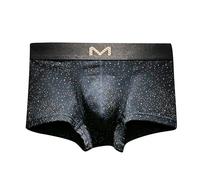 Boxer Uomo Elasticizzato Senza Cuciture - Boxer Uomo Microfibra da Uomo Pantaloncini di Cotone Stella a Tendenza personalità Pantaloncini Sottili e Traspiranti a Angoli (Navy XL)