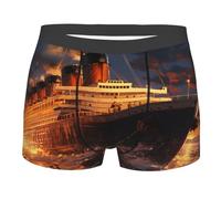 Boxer Uomo Escape from Boat The Titanic Mutande Uomo | Boxer Uomo Resistente Morbidi Boxers Per Sport Attività Fisica Allenamento Men Underpants