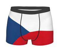 Boxer Uomo Flag of The Czech Republic Print Boxer da Uomo Resistente Aderenti Mutande per L'Uso Quotidiano Uomini Intimo Maschile,XL