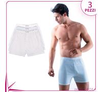 Boxer uomo in 100% cotone Rossoporpora 205 fantasia rombi 3 pezzi