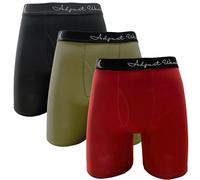 Boxer Uomo Lunghi in Cotone Antisfregamento Anche Grandi Dimensioni Mutande Senza Etichetta Senza Cuciture Evitare Di Arrotolarsi Pacco Da 3 (IT, Testo, 4XL, Plus, Regular, Rosso, Kaki, Nero)