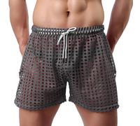 Boxer uomo maglia trasparente slip pantaloncino lounge intimo trasparente rete t
