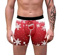 Boxer Uomo Natale, Boxer Divertenti Uomo Divertenti Elasticizzati Comodi Sportivi Motivo Natalizio Biancheria Intima Felice Biancheria Intima di Natale per L'autunno E l'inverno