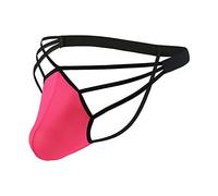 Boxer Uomo Pacco da 4 Intimo Sexy Hot Latex Slip a Vita Bassa Glutei Perizoma di Ghiaccio Scavato Pantaloni Divertenti Marsupio (XXL) Microfibra Seamless