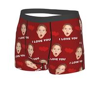 Boxer Uomo Personalizzate con Foto,Slip Boxer Shorts con Faccia Fidanzata Buffa, Mutande Shorts Intimo novità Regalo per Marito Fidanzato Usato per San Valentino Compleanno Anniversario