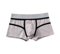 Boxer Uomo Personalizzati - Box Uomo Intimi da Uomo in Cotone Moda Casual Vita di Grandi Dimensioni Piedi Piatti da Uomo a Angoli (Grey XL)