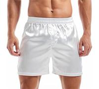 Boxer Uomo Raso Seta, Intimo Sessuale da Notte, alla Moda, Leggeri e Traspiranti, Massima Elasticità, Morbidi e Lisci, Trunks Sportivi Sciolti, Elastico in Vita, Pigiama Casual