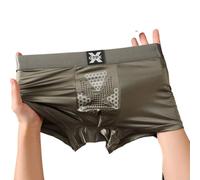 Boxer Uomo Satinato Luce Taglie L-3XL Morbido | lucida, tessuto liscio sulla , ideale per il relax domestico, taglie L-3XL disponibili(Green L)