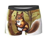 Boxer Uomo Seamless Boxer da Uomo Nut-Eating Squirrel Printed Senza Etichetta Trunks per Sportivi L'Uso Quotidiano XL