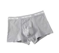 Boxer Uomo Sexy - Boxer Uomo Elasticizzato Taglie Grandi Intimo da Uomo Estivo Intimo da Uomo con Angoli Piatti Intimo da Uomo a Quattro Angoli Intimo da Uomo Morbido e Traspirante (Light Gray XXXL)