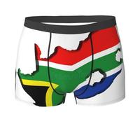 Boxer Uomo South African Flag Map Print Tag-Free Boxer Elasticizzato Resistente Traspirante Trunks per Uomini Sportivi Mutande,XL