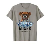 Boxer with Flowers Dog Mom Cute Pet Owner Lover Maglietta