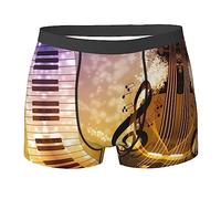 Boxershorts Piano Violin Music Notes Uomo Boxers Stampate Boxer da Uomo Morbidi Mutande Uomo Boxer per Amante, Marito, Uomo S