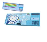 Boxery Box - Case a matita pop -up, organizzatore di stoccaggio creativo | Tasto a penna portatile con calcolatore incorporato, supporto a matita espandibile per scuola, ufficio, materiale artistico,