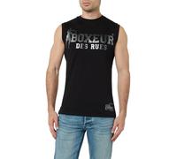 BOXEUR DES RUES® Canotta Uomo con Logo (IT, Testo, M, Regular, Regular, Black-Titanium)