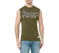 BOXEUR DES RUES® Canotta Uomo con Logo (IT, Testo, XS, Regular, Regular, Army)