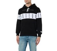BOXEUR DES RUES Felpa con Cappuccio con Banda a Contrasto (IT, Testo, M, Regular, Regular, Black)