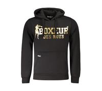 BOXEUR DES RUES Felpa Logo Nera E Oro con Cappuccio