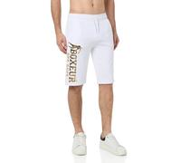 BOXEUR DES RUES Pantaloncino Bianco con Logo Oro (IT, Testo, S, Regular, Regular)