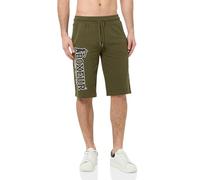 BOXEUR DES RUES Pantaloncino Verde Militare con Logo (IT, Testo, XL, Regular, Regular)