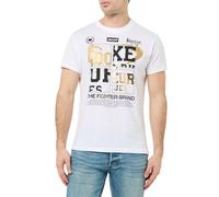 BOXEUR DES RUES T-Shirt Casual da Uomo, Graficata Bianca e Oro (IT, Testo, S, Regular, Regular)