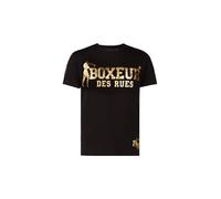 BOXEUR DES RUES T-Shirt Iconica Nera e Oro (IT, Testo, L, Regular, Regular, Black-Gold)