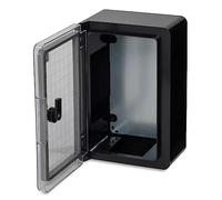 BOXEXPERT Custodia in plastica ABS, IP65, custodia a parete, custodia vuota, 300x200x130mm, nero, trasparente, custodia serie Fleet