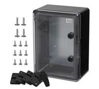 BOXEXPERT Custodia in plastica ABS, IP65, custodia a parete, custodia vuota, 350x250x150mm, nero, trasparente, custodia serie Fleet