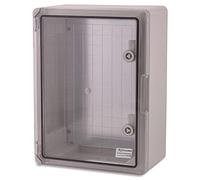 BOXEXPERT Custodia in plastica ABS, IP65, custodia a parete, custodia vuota, 350x250x150 mm, grigio, trasparente, custodia serie Fleet