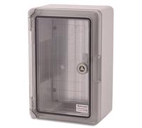 BOXEXPERT Fleet - Armadietto da parete per quadro elettrico, IP65, alloggiamento vuoto in acrilonitrile-butadiene-stirene (ABS), grigio/trasparente, (300 x 200 x 130 mm, con finestrella)