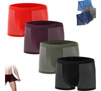 Boxhero Boxer in Fibra di Bambù da 4/8 Pezzi, Boxer in Fibra di Bambù, Boxer in Bambù Box Hero per Intimo da Uomo Comfort per Tutto il Giorno, Intimo da Uomo in Bambù Boxer in Bambù (4 pezzi-B,5XL)