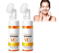 Boxiatil Mousse Detergente Viso con Spazzola Massaggiante in Silicone 150ml, Schiuma Struccante Viso e Occhi, Arricchita di Vitamina C e Acido Ialuronico, Purificante e Tonificante